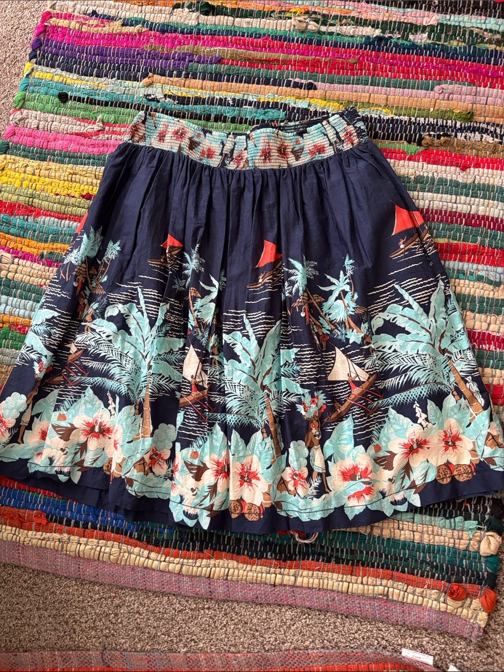 Darling Tommy Hilfiger Navy Tropical palm trees / Hibiscus Skirt